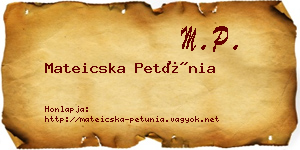 Mateicska Petúnia névjegykártya